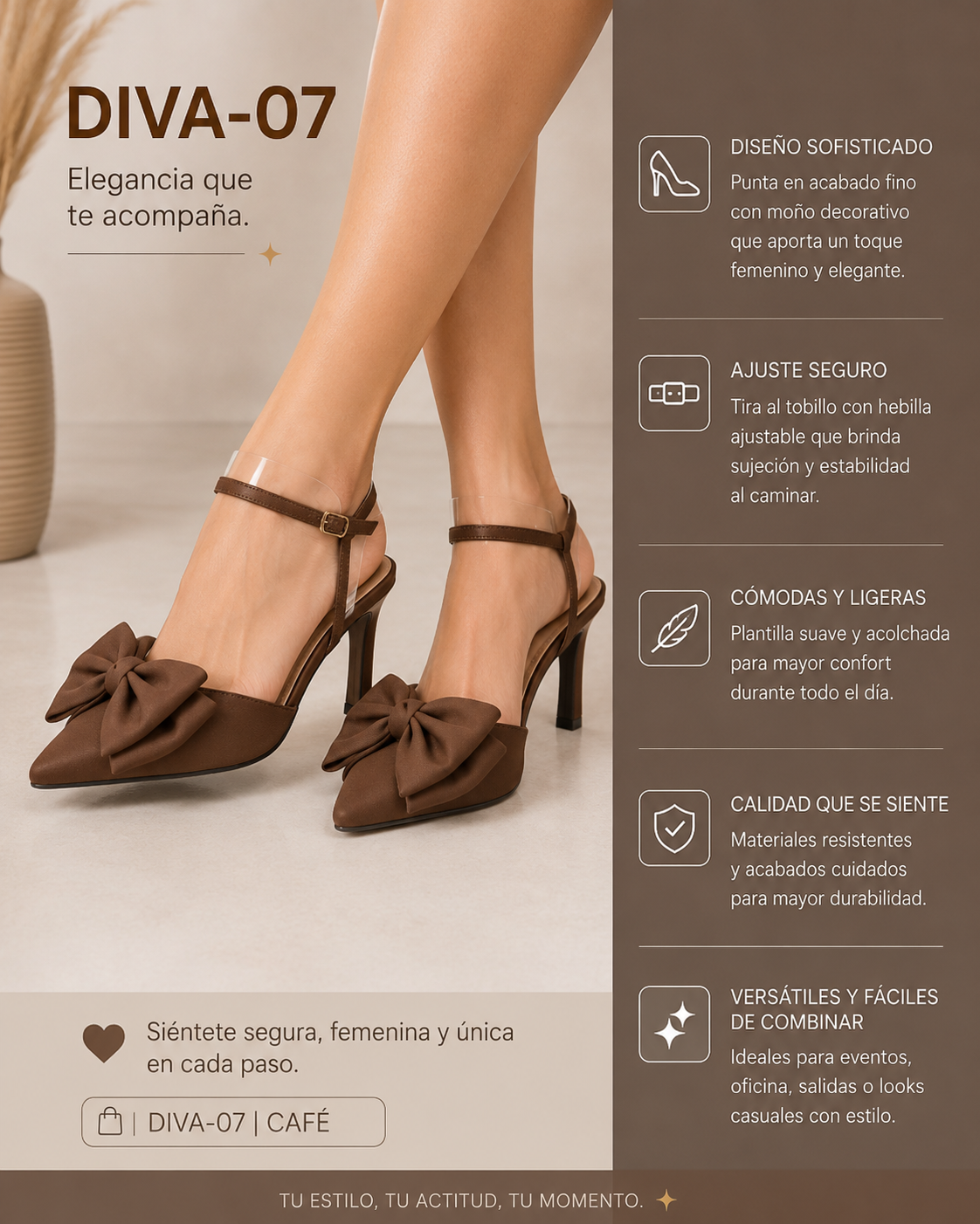 ✨ Tacones Diva-07 – Café ✨